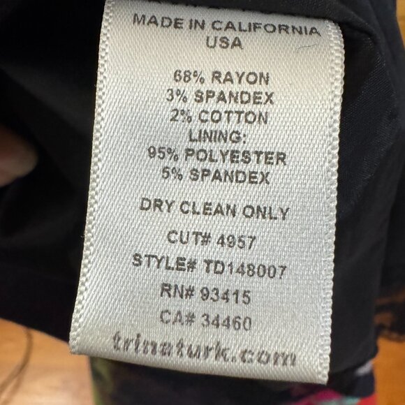 Trina Turk Natasha Floral Watercolor Sheath Dress Short Sleeve Sz 6 - Picture 6 of 6